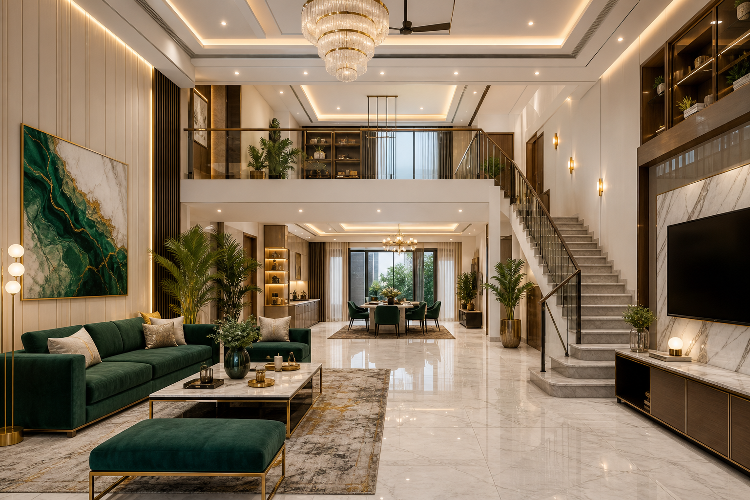 Luxury duplex villa interior at Bharat Emerald Villas Jewar